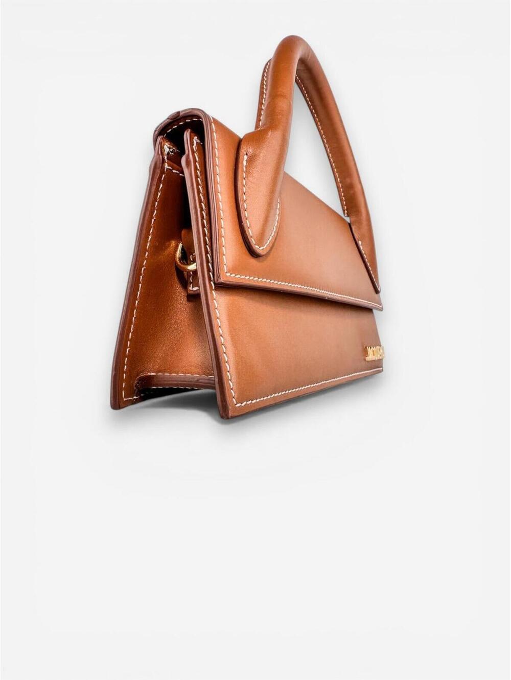 Jacquemus Le Chiquito Long Light Brown Calf Leather Top Handle Bag | New - Picture 3 of 9
